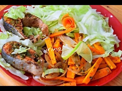 Рыба с овощами в пароварке ორთქლზე მომზადებული თევზი ბოსტნეულით ortklze momzadebuli tevzi bostneulit